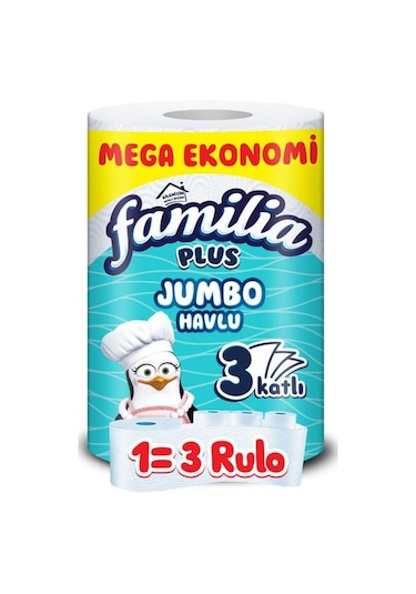 Familia Plus Jumbo Kağıt Havlu 15'li Dev Rulo 1 3 , 45 Rulo