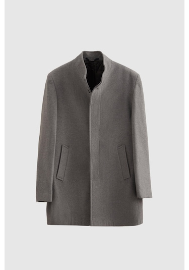 Ds Damat Regular Fit Antrasit Hakim Yaka Kaşe Kaban 5hf08ort10002 Antrasit