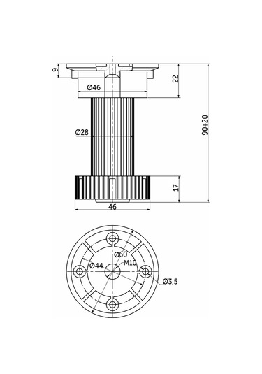 Aksmebel Mobilya İçin Plastik Ayaklar 100 Mm Ayarlanabilir 4 Adet 278277918 Siyah