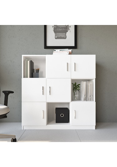 Robin Home Verona G Ofis Klasör Dolabı Kitaplık Beyaz