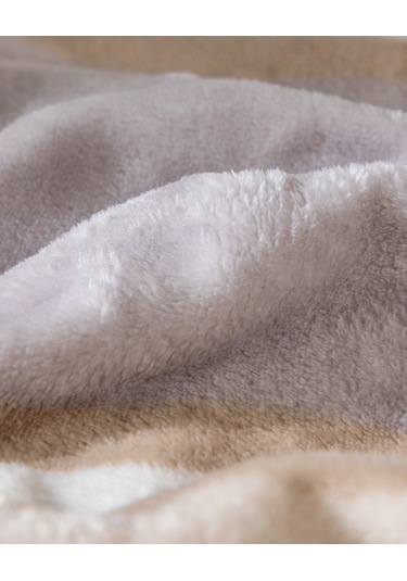 Mozel Çift Kişilik Welsoft Baskılı Battaniye - Bej/gri 8684427292341 Çok Renkli
