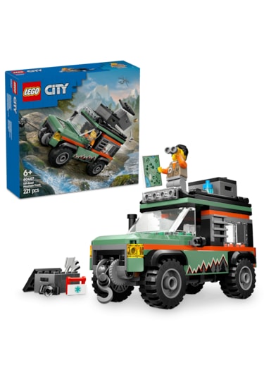 LEGO® City 4x4 Arazi Dağ Arabası 60447 - 6 Yaş ve Üzeri Çocuklar için Yaratıcı Oyuncak Yapım Seti (221 Parça)