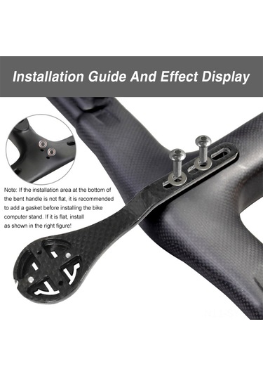 Symbee Gub 692 Karbon Fiber Bisiklet Kodu Tablosu Tutucu, Hafif, Yüksek Dayanıklı, Garmin/cat Eye/bryton Uyumlu, Kol Saati Tutucu Siyah Siyah