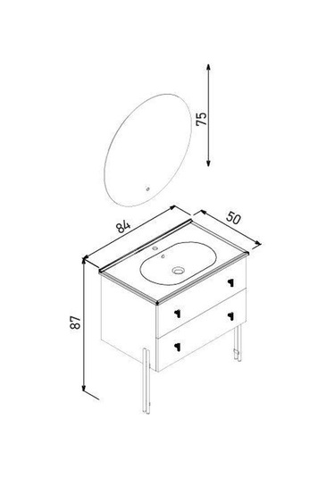 Orka Milazzo 80 Cm Callisto Ayaklı Banyo Dolabı Takımı Beyaz