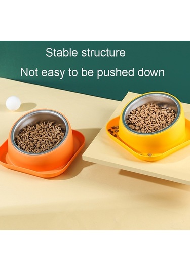 Cbtx Kedi Ve Köpek Mama Kasesi Hepsi Bir Arada Evcil Hayvan Yeme Eğimli Ağız Kasesi Turuncu