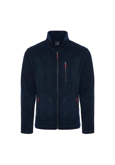 Mervem Lacivert Tam Fermuarlı 3 Cepli Polar Lacivert