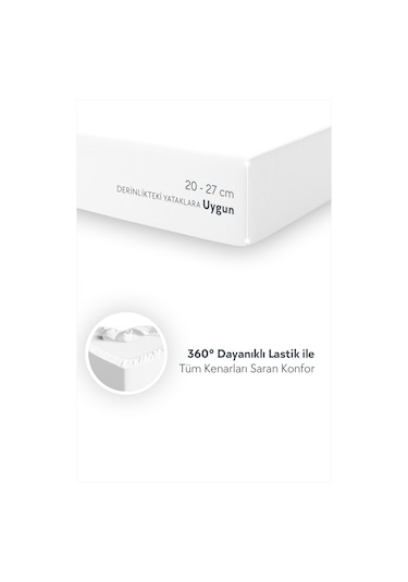 Calmera Home Tek Kişilik %100 Pamuk Penye Lastikli (Fitted) Çarşaf