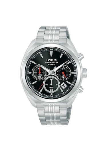 Lorus Rt383kx9 Quartz Çelik Gri Siyah Kadran 10 Atm 41 Mm Erkek Kol Saati Gri