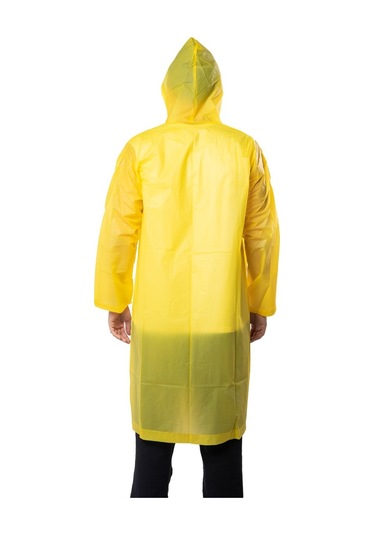 Marlux Unisex Su Rüzgar Geçirmez Kapüşonlu Çıtçıt Düğme Eva Yağmurluk - Sarı - Kırmızı