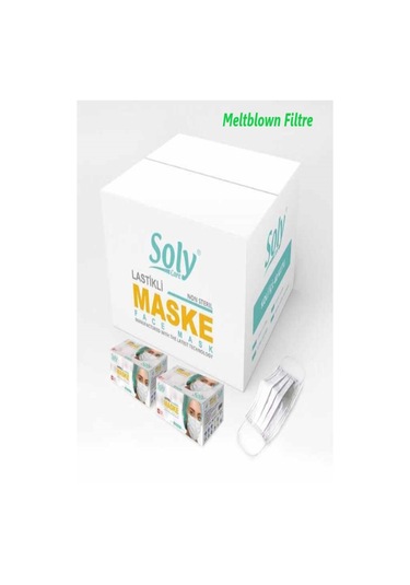 Soly Care 3 Katlı Telli Ultrasonic Cerrahi Maske 2000 Adet