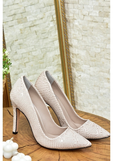 Fox Shoes  Bej Baskı Kadın İnce Topuklu Stiletto L253971524