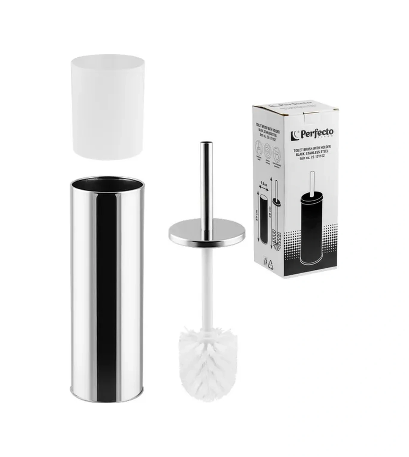 Perfecto Linea Klozet Fırçası Ve Standı Krom 22-101101 149315901 Paslanmaz Çelik