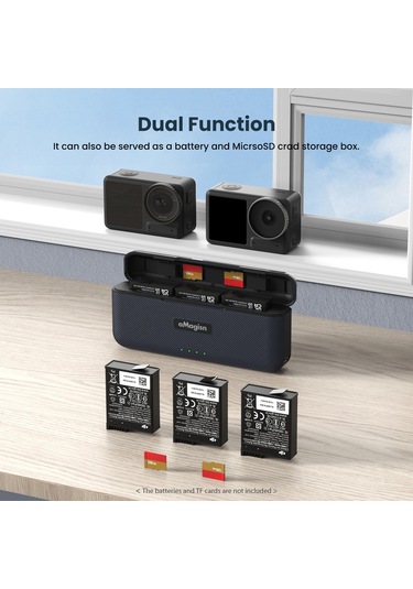 Amagisn Aa07 3 Yuvalı Hızlı Şarj Kutusu Pil Şarj Cihazı Siyah