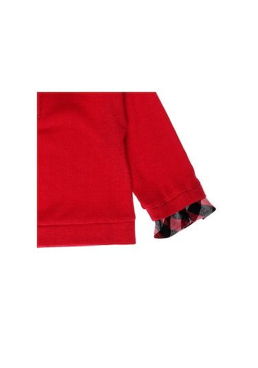 Panço Kız Çocuk Uzun Kollu Örme Triko Kırmızı 2321Gb18001-3478 001