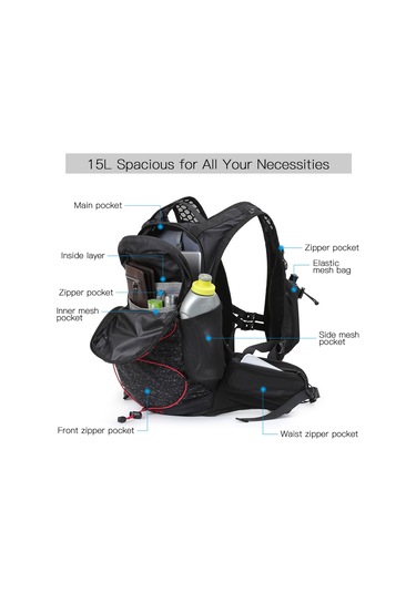 Neevoyu Hidrolik Sistemli 15l Nefes Alabilir Bisiklet Sırt Çantası - Koşu, Kamp Ve Yürüyüş İçin Beyaz