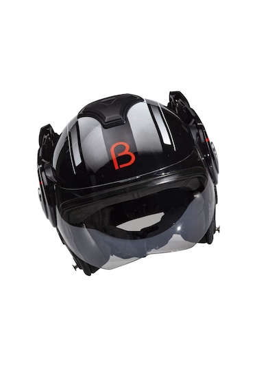 Beon B 702 Reverse Tam Açılır Kask Siyah Beyaz Kırmızı L