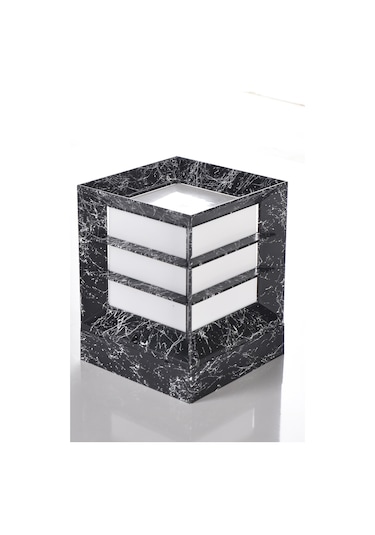 Mermer Desen Plastik Kare Küp Bahçe  Aydınlatma Armatürü