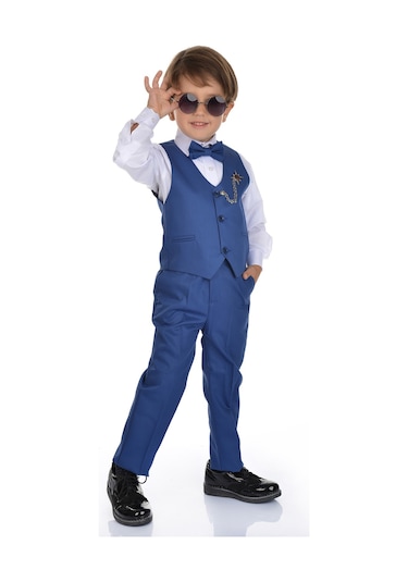 Mnk MNK0273 Yelekli Smokin Erkek Çocuk Takım