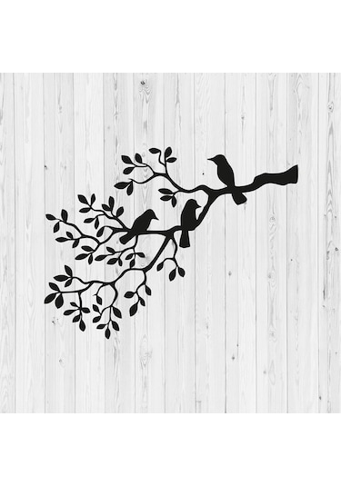 Duvar Metal Tablo Ağaç Dalı Motifli Lazer Kesim Tablo