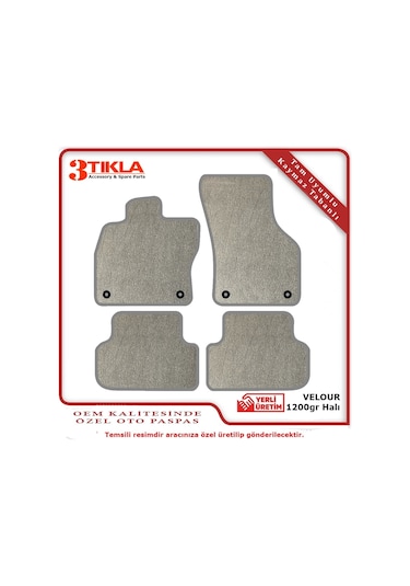 Mercedes X Serisi 2017-2024 Halı Paspas Seti Gri-