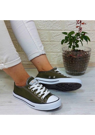 Fiyra 554 Haki Kısa Unisex Sneaker Keten Spor Ayakkabı 001