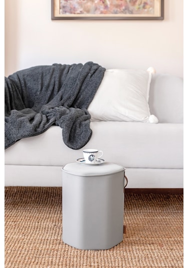Dekoratif Köşegen Puf/tabure Meek Gri