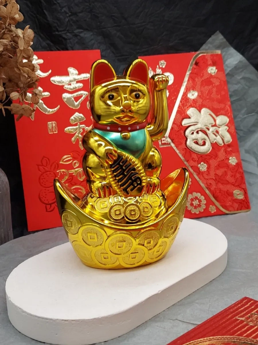 Basket Pil İle Çalışan, Masaüstü İçin Anti-stres Maneki-neko Sallanan Oyuncak. 170483650