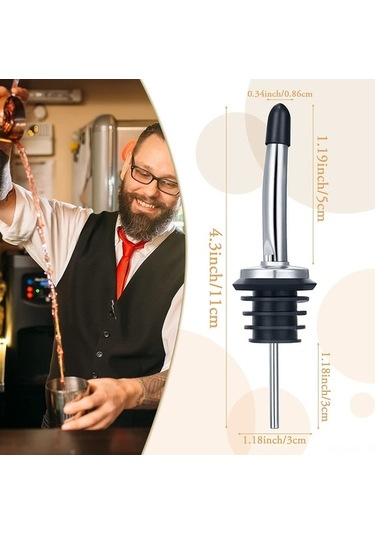 Fortunelane Paslanmaz Çelik Sütunluk, Akışkan Dağıtıcı, Akıllı Tapağı, 30mm Dış Çap, Gümüş-siyah Gümüş - Siyah