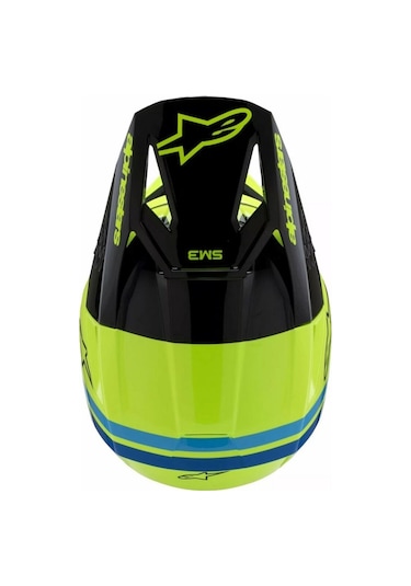 Alpinestars Sm3 Youth Radium Off-road Çocuk Genç Motosiklet Kaskı Sarı Siyah Mavi