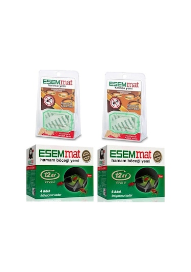 Esemmat Hamam Böceği Yemi 2'li + Karınca Yemi 2'li
