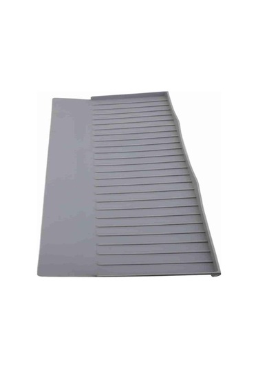 Besthome1 Silikon Lavabo Kenar Koruyucu, Ölçeklenebilir 3.7-6 İnç, Su Akışı İçin 5 Derece Eğim, Kaymazsız Dokulu, Mermer Ve Kuv Gri