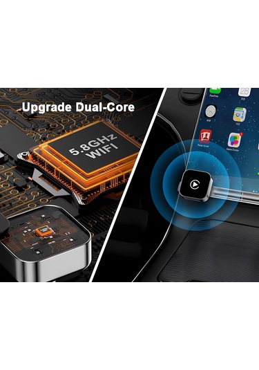 Maiyame 2025 Yeni Mini Kablosuz Carplay Adaptörü - Bluetooth 5.0 İle Android/ios Uyumlu, Metal+cam Malzeme, Usb-c Ve Usb Uzantı Kablolu