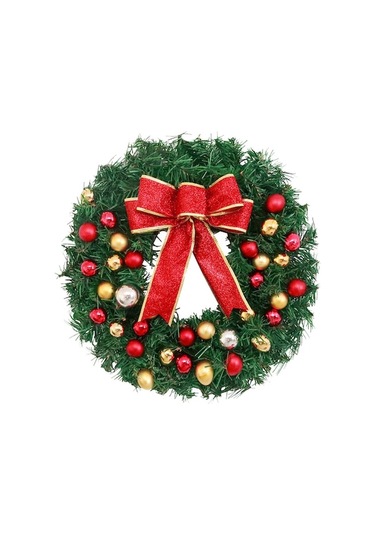 40cm Işık Olmayan Noel Bowlu Renkli Toplu Gül花环 - Kapı, Pencere Ve Duvar Dekorasyonu