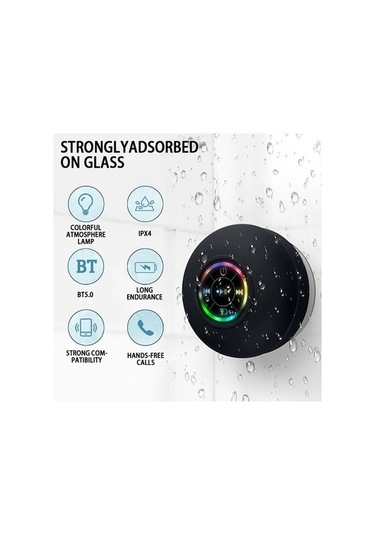 Zyzqstore Taşınabilir Kablosuz Bluetooth Hoparlör, Led Ipx4 Su Geçirmez, Gri Renkli, Küçük Boyutlu, Müzik Sevenler İçin