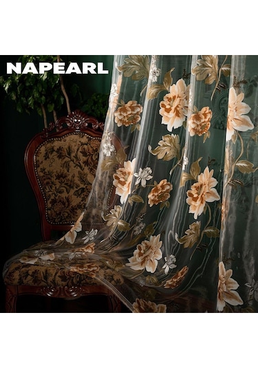 Mor 1pc Modern Mor Çiçek Mutfak Moda Sırf Pencere Perde Çiçek Tül Kapı Perdesi Napearl