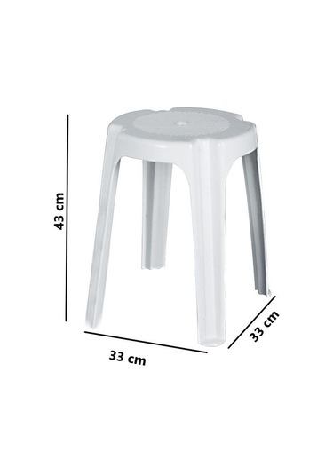 Omnipazar Sy-4640 Plastik Tabure Büyük Boy 4'lü Set Beyaz