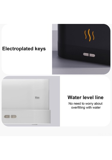 Skycity Siyah Ev Odası Ofis Kullanıma Uygun 180ml Buhar Saçan Ateş Efekti Aromaterapi Makinesi 701 Modeli Nemlendirici Işık