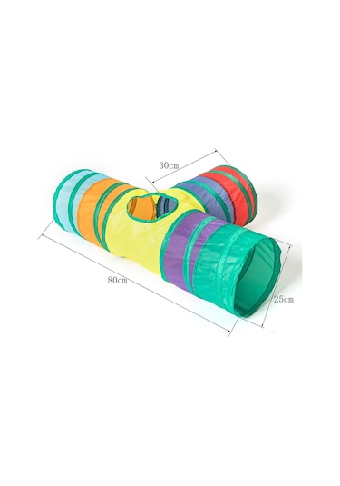 Yystore Evcil Kedi Tüneli T Şeklinde Yol 80 CM