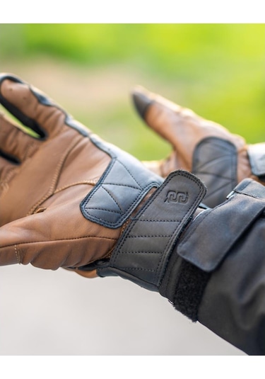 Oj Rust Kahverengi Korumalı Retro Kısa Deri Eldiven 2xl