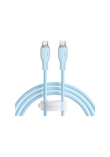 Baseus Pudding Type-C To Type-C 100 W Hızlı Şarj Kablosu 1.2 M. Mavi