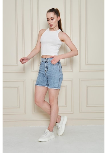 Kar Yikama Puskul Detayli Sort Mavi