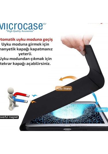 Microcase Apple Uyumlu iPad Pro 13 2024 Tablet İle Sleeve Serisi Mıknatıs Kapak Standlı Kılıf - Slorta Kılıf