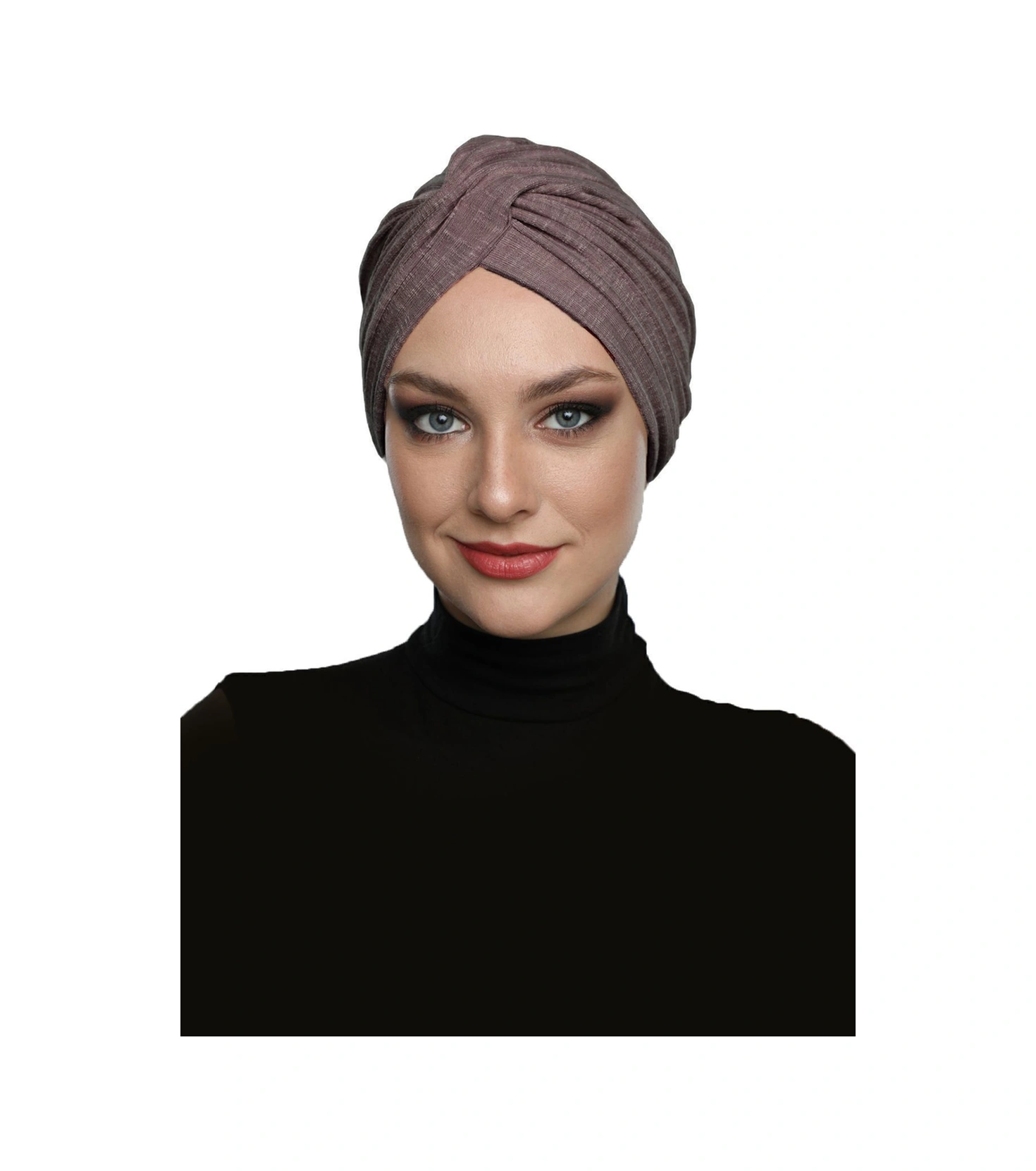 Çapraz Penye Astarlı Ekinezya Rengi Hazır Türban Tesettür Havuz Bonesi Ekinezya