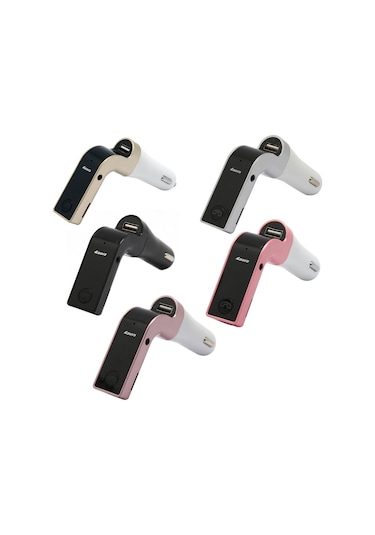 G7 Araba Eller Serbest Bluetooth Fm Çalar Mp3 Pembe