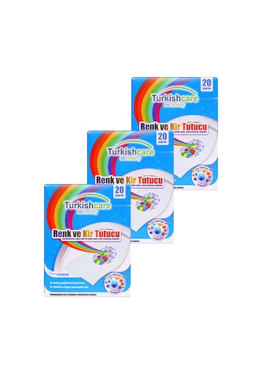 Renk Koruyucu Çamaşırlar İçin 20'li Mendil Üçlü Set