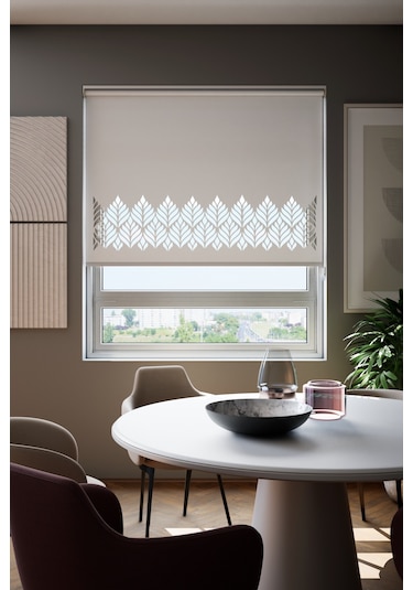 Lazer Kesim Mat Stor Perde, Lazer Kesimli Modern Serisi, M-181001 Beyaz Renk Beyaz