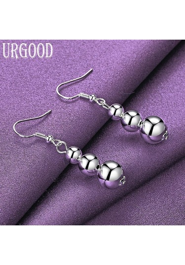 925 Ayar Gümüş Yuvarlak Kolye Küpe Hediye Moda Takı