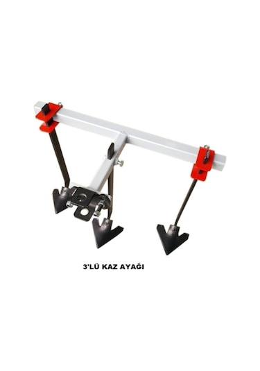 Elmas Serisi Çapa Makinası 3 Lü Kaz Ayağı - Pulluk - Çapa 2+1 3'lü Siyah