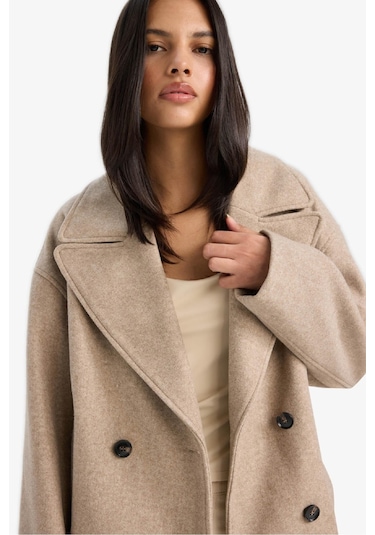 Defacto Regular Fit Düğmeli Kaşe Kaban E8646ax25aubg501 Bej