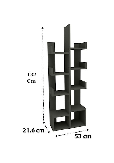 Gemini 10 Bölmeli Raflı Dekoratif Kitaplık Ofis Kitaplığı Dolap Evrak Rafı Ev Ofis Rafı - Antarist